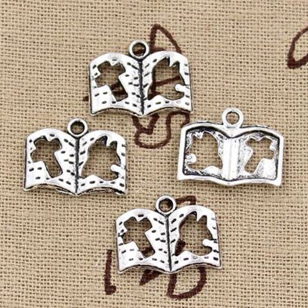 

Hollow Pigeon Cross Book Alloy Charm Pendants Jewelry Making DIY Handmade Craft 17x13.5mm Antique Silver 200Pcs