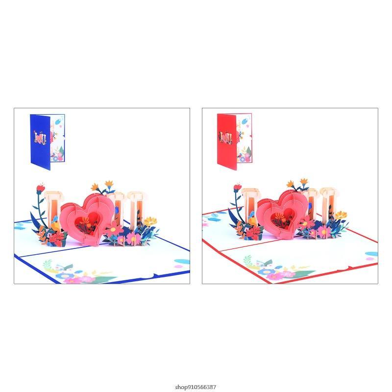 

Greeting Cards Heart Flower Up Valentines Day Card 3D Popup For Wedding Anniversary All Occasion Wife Husband Drop
