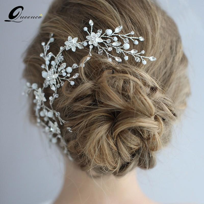 

Hair Clips & Barrettes Thread Bridal Comb Wedding Accessories Pearl Beads Tiara Band Jewelry Twig Headpiece Decoration, Golden;silver
