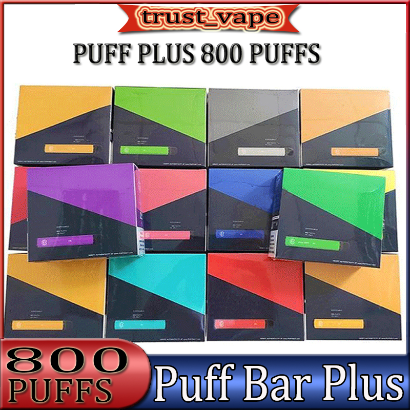 

Puff Plus 800 Puffs Disposable Vape E Cigarette Device 3.2ml Pod With Security Sticker 80+ Colors Puff Bar