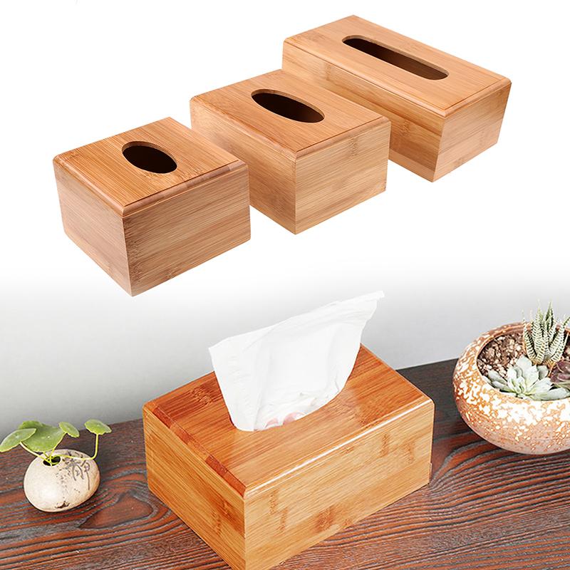 

Tissue Boxes & Napkins S/L Creative Bamboo Napkin Box Paper Storage Holder Kitchen Restaurant Organization Eco-Friendly Household Decor