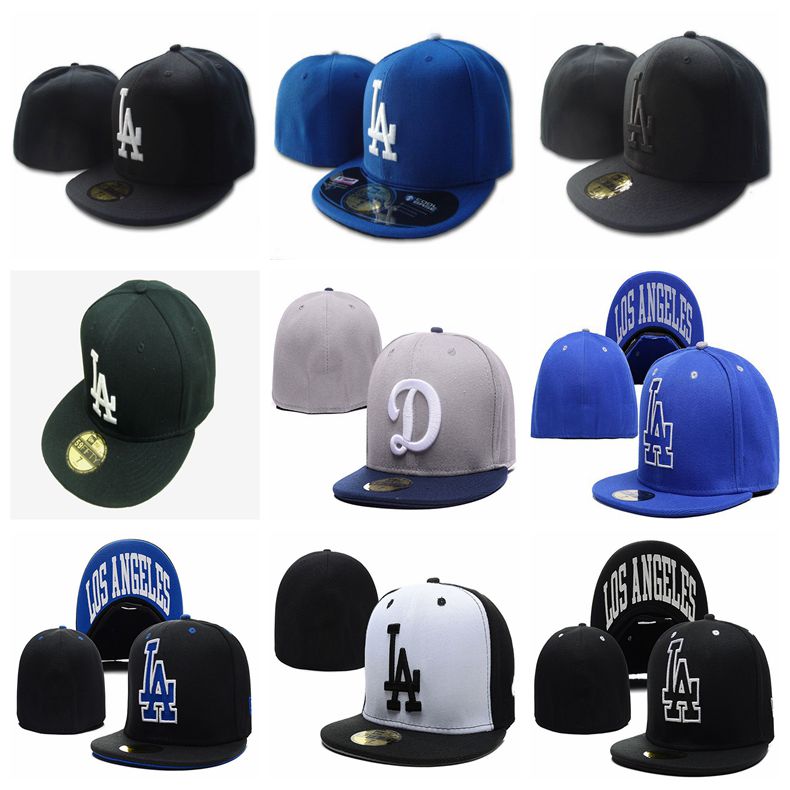 

With original tag cap woman man Top Quality 2021 Football Baseball fitted Hats unisex Embroidery Caps Dodgers Teams Logo Hip Hop sport Hat, Blue;gray