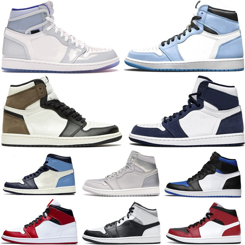 

2021 High OG 1s University Blue Mens Basketball Shoes 1 UNC Zoom R2T Chicago Bred Toe 3 Men Sneakers Women Sports With Box