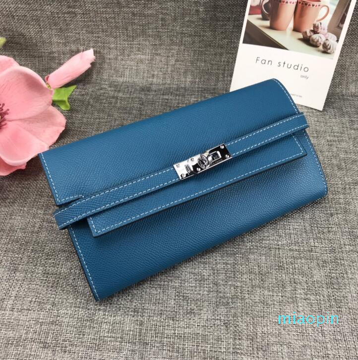 

Espom Long Wallets Whole Leather Card holders Purse Bags fashion Cowskin Genuine leather wallet For lady woman, Red