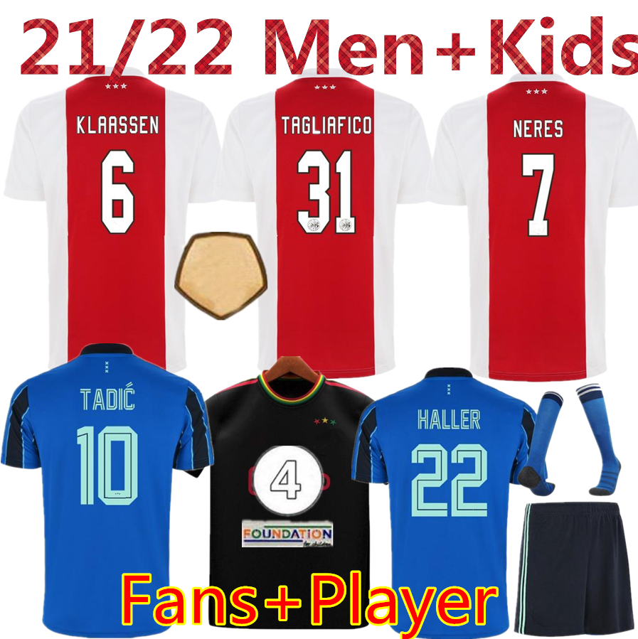

2021 TADIC BERGHUIS Soccer Jersey Amsterdam KUDUS ANTONY BLIND PROMES HALLER NERES CRUYFF KLAASSEN 21 22 AJ men kids kit football shirt maillot camiseta de futbol, Black