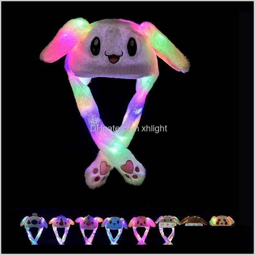 

Other Textile Textiles Home & Garden Drop Delivery 2021 33 Styles Led Plush Hat Cartoon Animal Cap For Rabbit Cat Bunny Ear Moving Light Adul