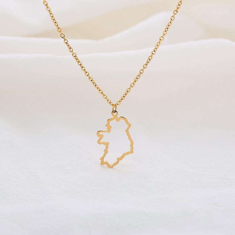 

Pendant Necklaces Outline Republic Of Ireland Country Map Necklace Continent Dublin For Motherland Hometown Female Ladies Party, Silver