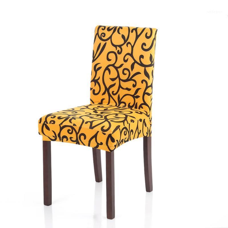 

High Quality Stretch Removable Washable Short Dining Chair Cover Soft Milk Silk Spandex Printing Slipcover For Covers