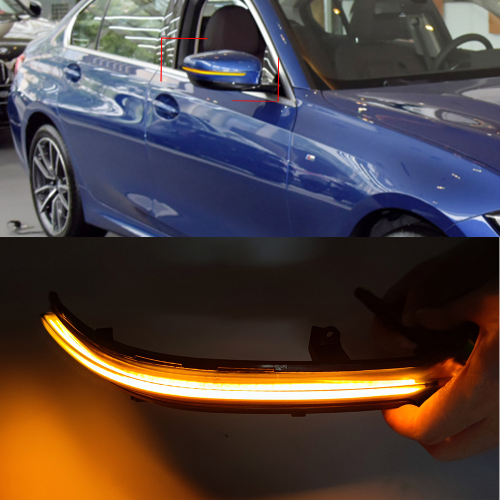 

2Pcs LED Dynamic Blinker Sequential Turn Signal Light Side Rear View Mirror Lamp For BMW 3er G20 G21 G28 G2x 2019 2020