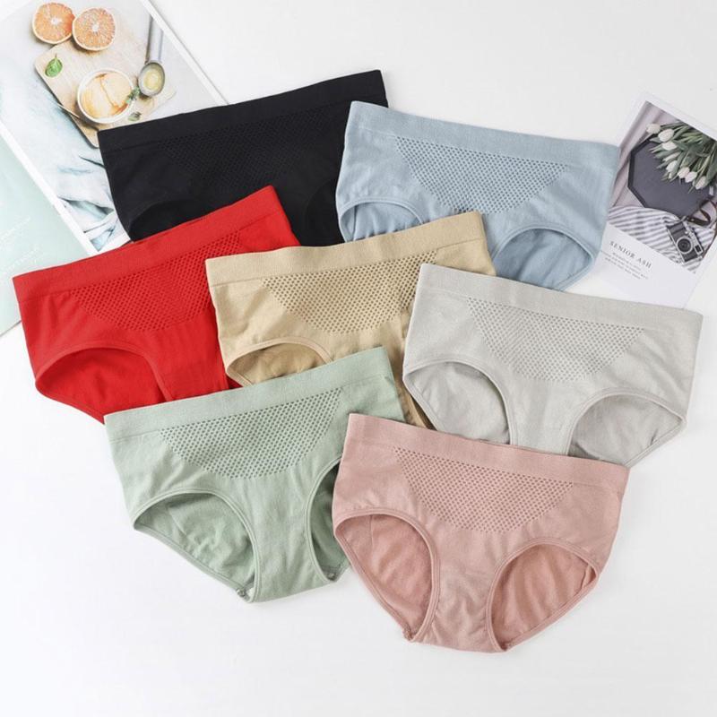 

Women's Panties Underwear High Waist Briefs Color Fashion Soft Lingerie Girls Breathable Seamless Underpants O0D0, Black;pink