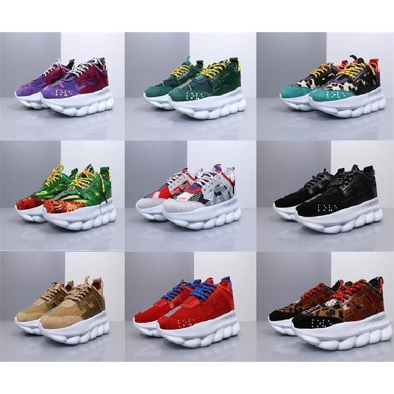 

Luxury Chain Reaction Brand Mens Designer Shoes Trainers Casual Ace Lightweight Chain-linked Rubber Sneakers 36-45