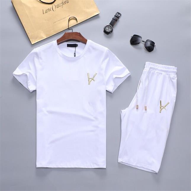 

Luxurys Designer Mens Dress man Tracksuit Short sleeve suit Fashion Tennis Tracksuits Jogger Suits 20ss Men Running sets M-3XL#06, White