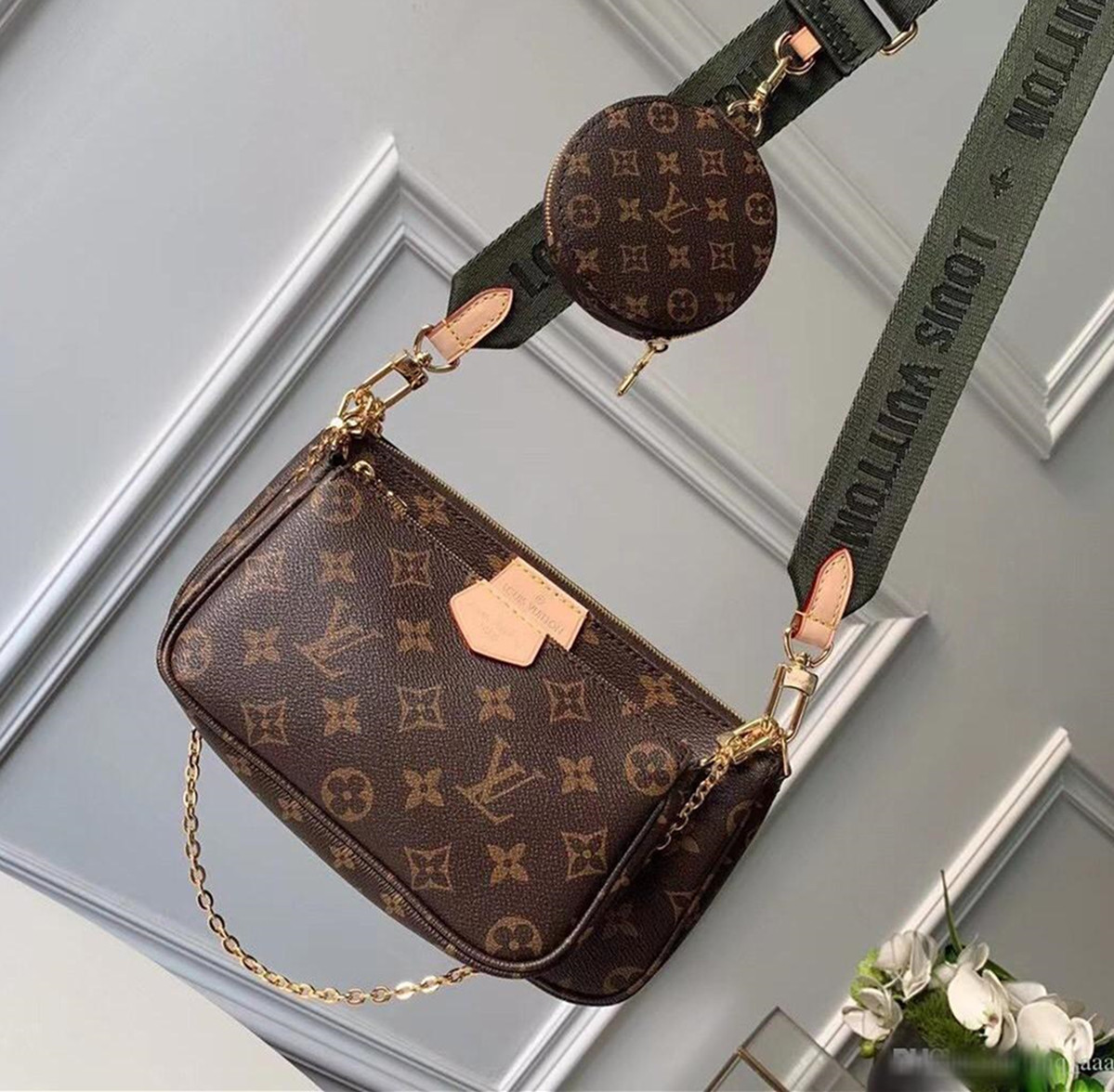 

LVLOUISVITTON VUTTON Shoulder Bag Handbag Three-in-one Series Classic Chess Presbyopia Genuine Leather Purse 3pcs