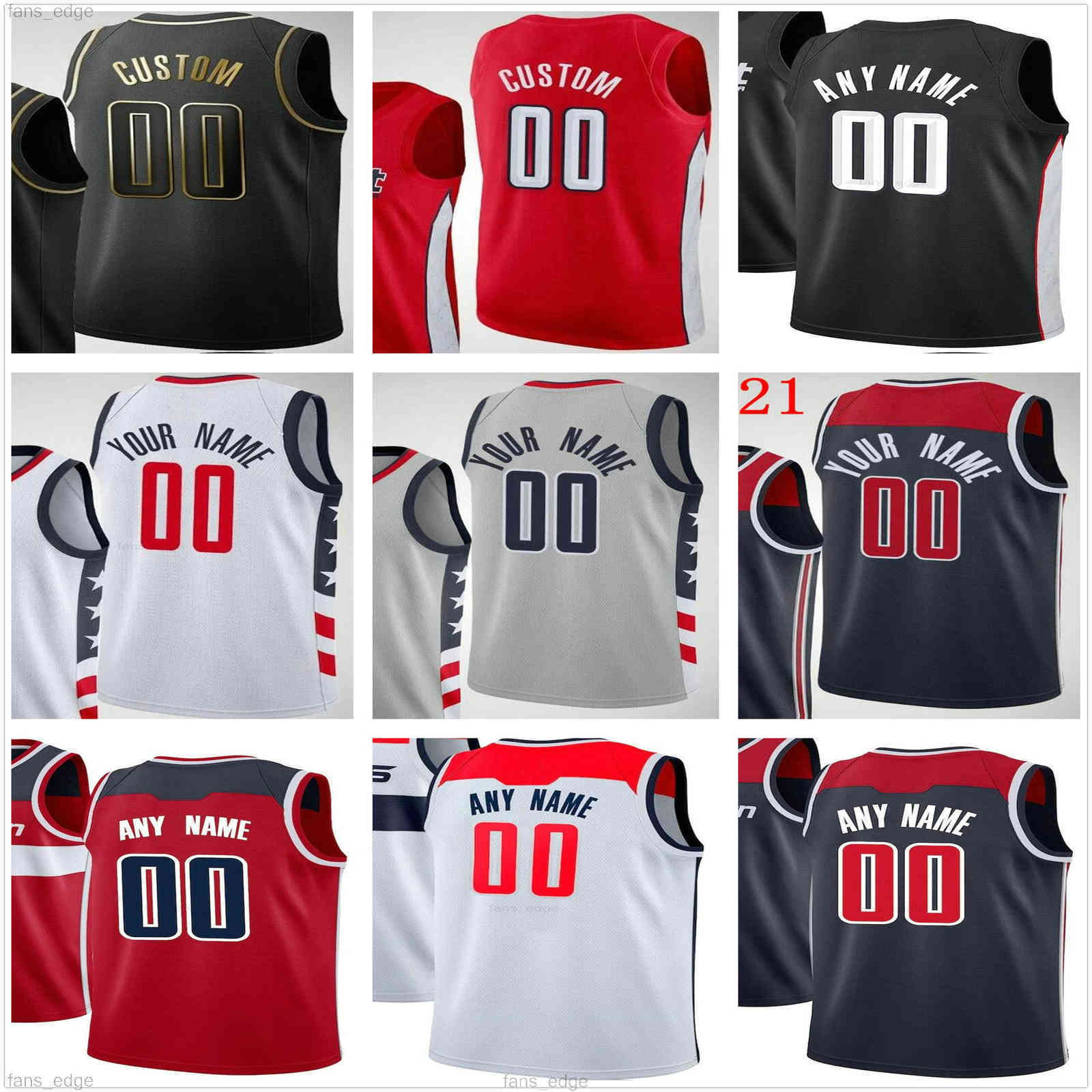 

Custom Printed Bradley 3 Beal Rui Hachimura Corey Kispert Kyle Kuzma Montrezl Harrell Kentavious Caldwell-Pope Men Women Kids Youth Basketball Jersey, White