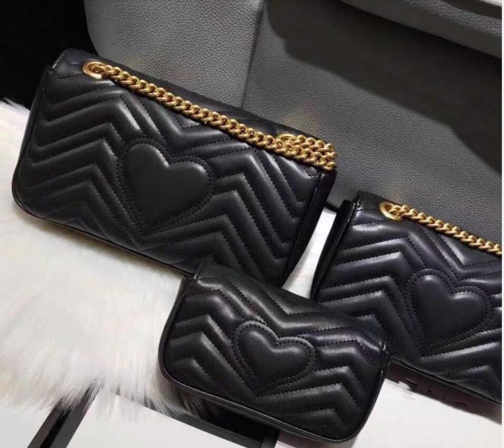 

Handbag Real Leather Shoulder Bag Chain Purse Fashion Cowhide Handbags Holder Msenger Crossbody Bags Wholale, Red