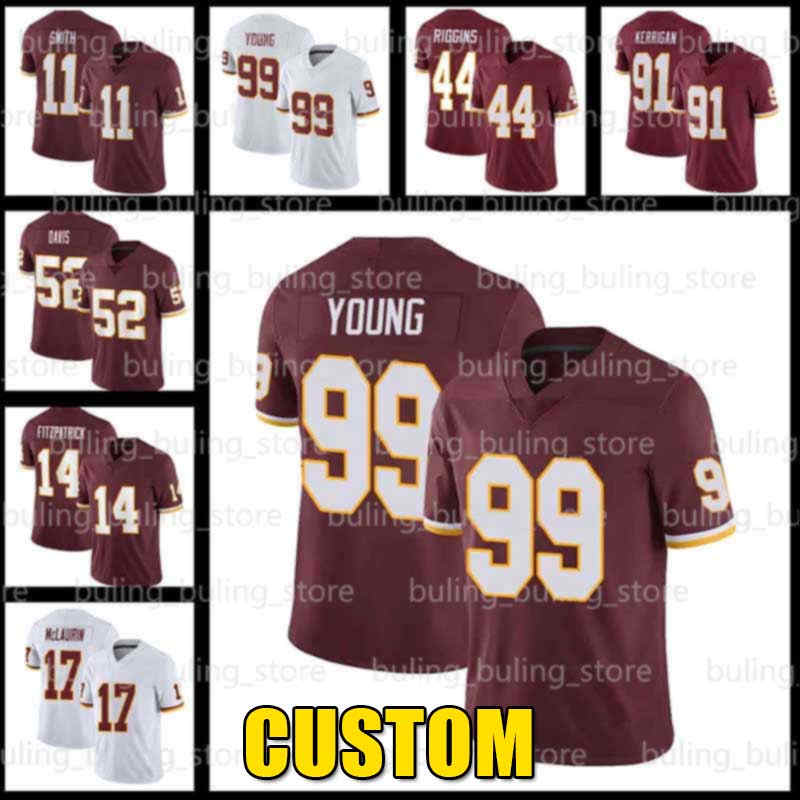 

99 Chase Young jerseys 17 Terry McLaurin 14 Ryan Fitzpatrick Football Washington Custom Redskin Team 91 Kerrigan 4 Taylor Heinicke 11 Alex Smith 52 Jamin Davis 2021, Custom 2020 new men (hongpi)