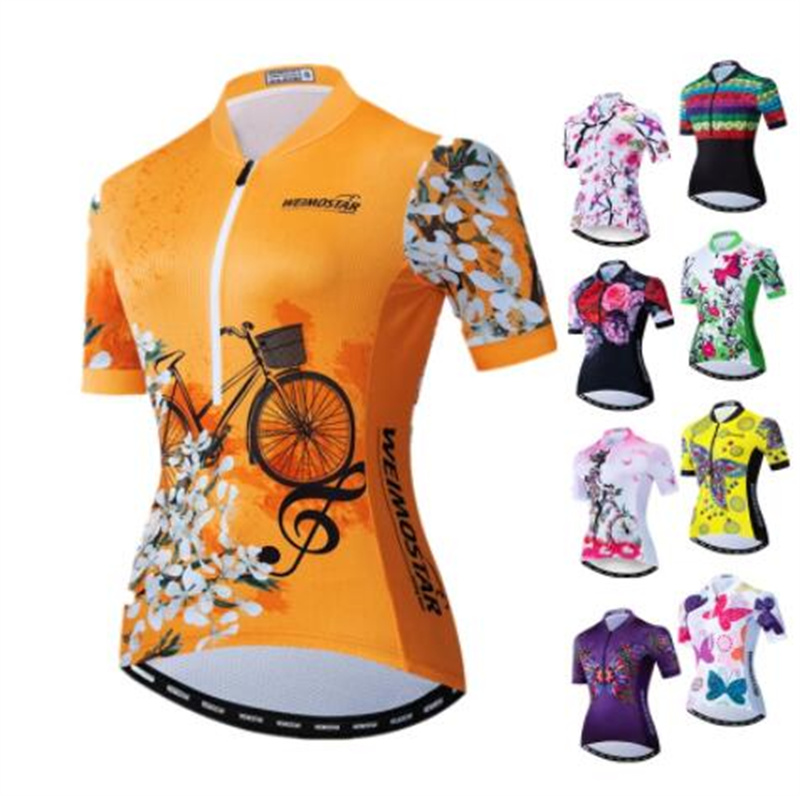 2021 Women Cycling Jerseys Short Sleeve MTB Bike Jersey Breathable Bicycle Shirt Pro Team Wear Clothes Camisa Ciclismo-image-703535543