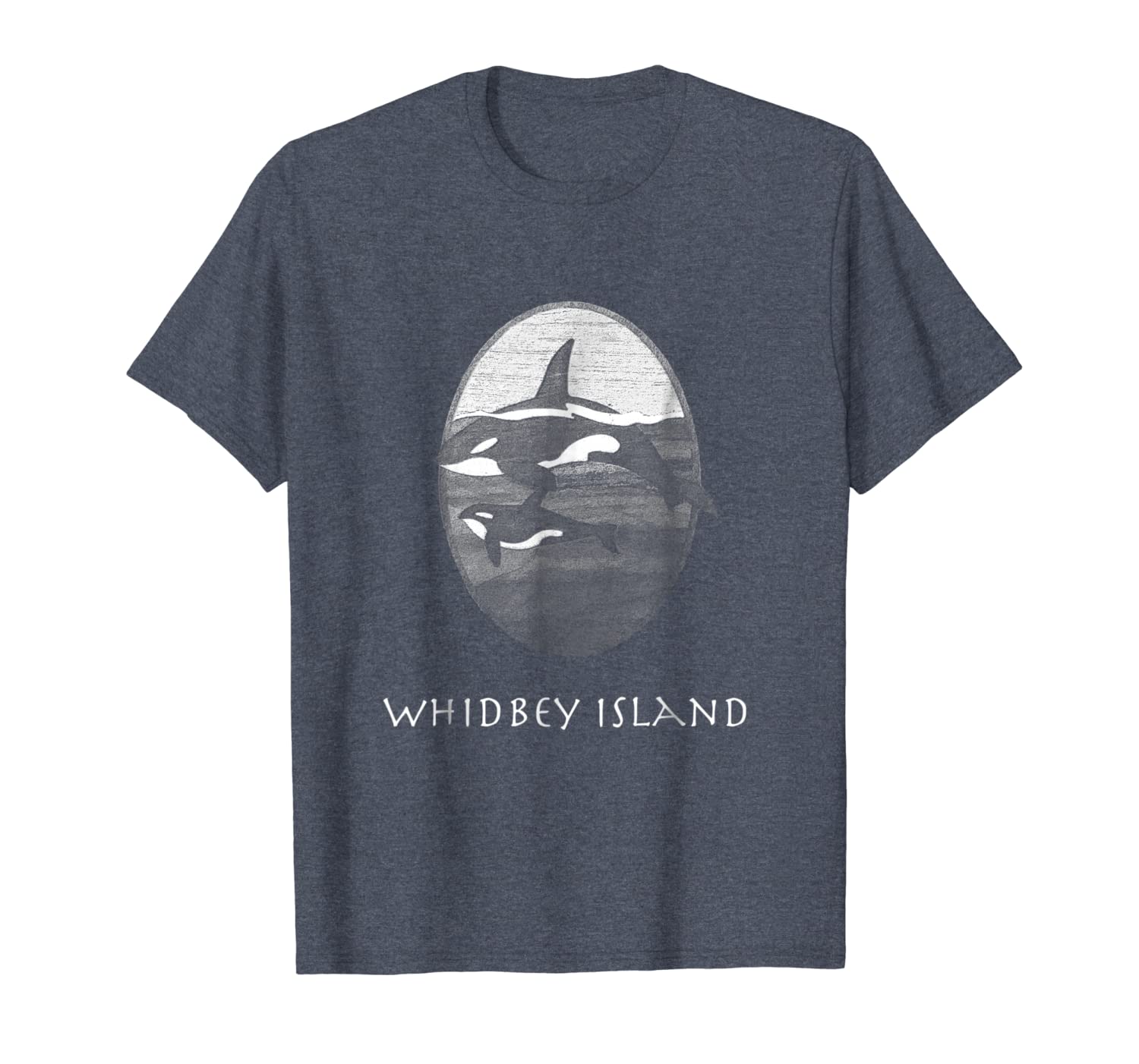 

whidbey island orca whale t shirt for island living in pnw, White;black