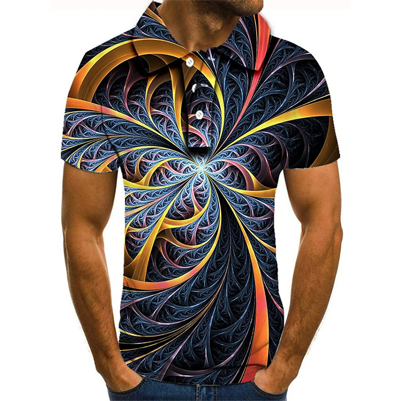 

Swirl pattern men's 3D printed T-shirt visual impact party top punk goth round neck high quality American muscle style short sleeves, White;black