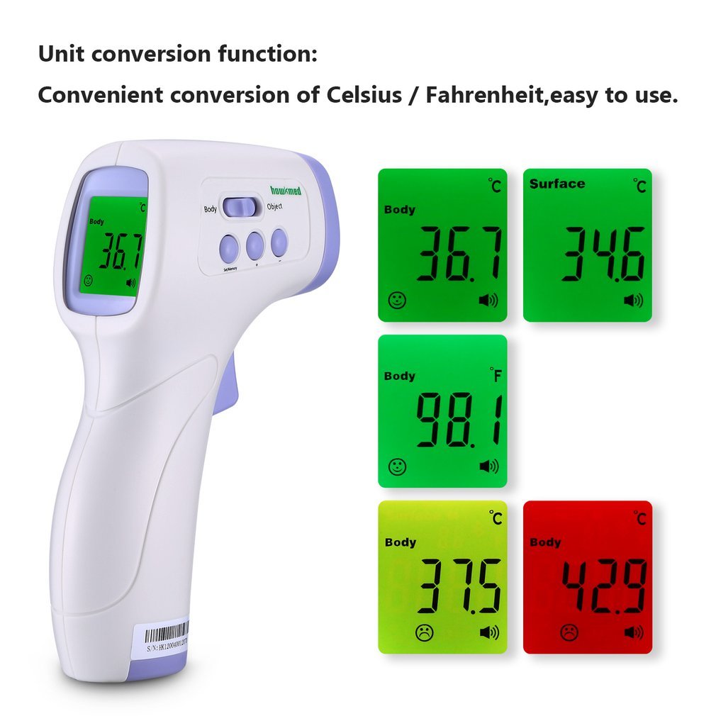 

Household Non-Contact Adult Kids Body Infrared Thermometer Gun LCD Display Digital Laser Temperature Measurement Meter Tool
