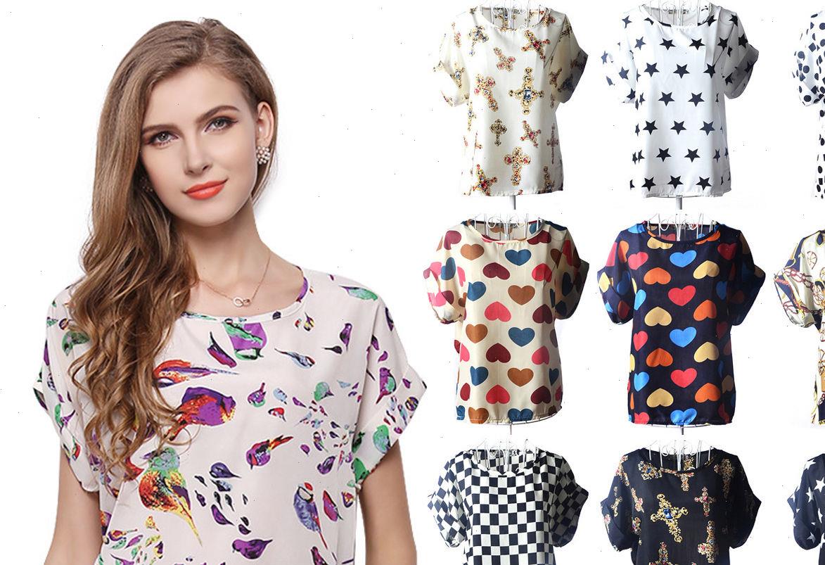 

big dot blouse summer women shirt short sleeve chiffon casual shirts thin blusas solid floral geometric, White