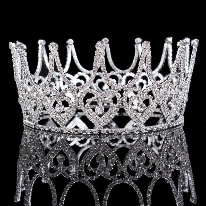 

Hair Clips & Barrettes Luxury Women's Silver Plated Crown Austrian Rhinestone Queen Bride Accessories Wedding Party Jewelry, Golden;silver