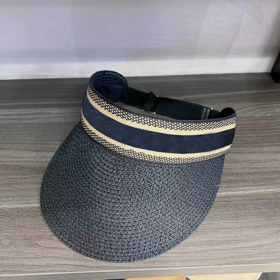 

Women Straw Hats for Summer Empty Top Beach Sun Visor Hat Women's Outdoor Trip Cap, White including letters