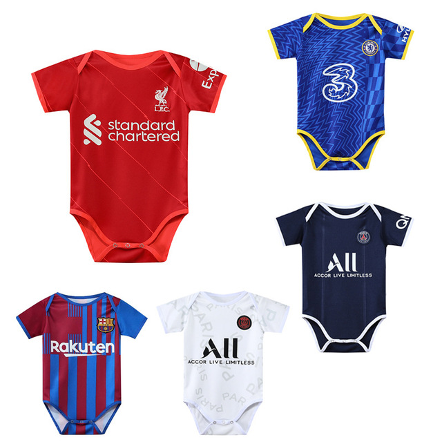 

Newborn Infants Comfortable Breathable Football Jumpsuit Toddlers Cotton Rompers Boy Girls Short Sleeve Round Collar Playsuit Baby Diapers Shorts Clothes, #1