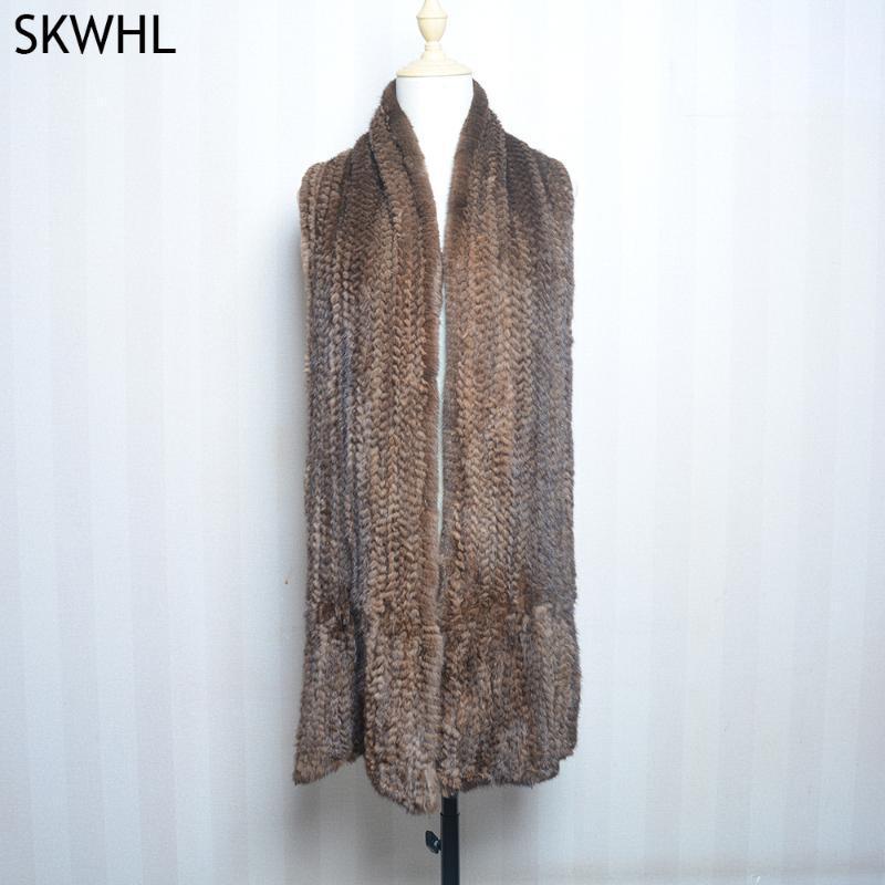 

Scarves 2022 Lady Luxury Authentic Shawl Scarf Winter 100%Natural Real Fashion Genuine Ponchos