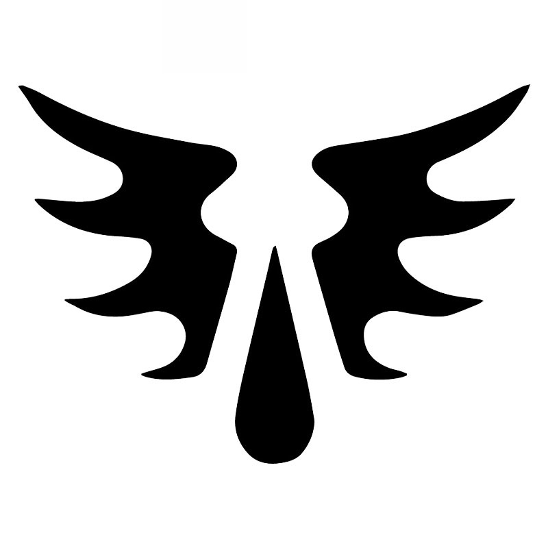 Autocollants de voiture Blood Angel Wings Fenêtre Tronc décoration Accessoires Décalque imperméable noir / blanc, 17cm * 12cm