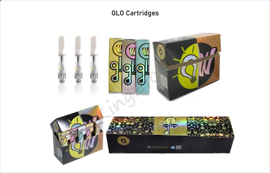 

GLO Vape Cartridges Empty Atomizers 0.8ML 1ML Ceramic Glass Tank Thick Oil Dab Pen Wax Vaporizer Carts E Cigarette 510 Thread for Disposable Vapes Pen