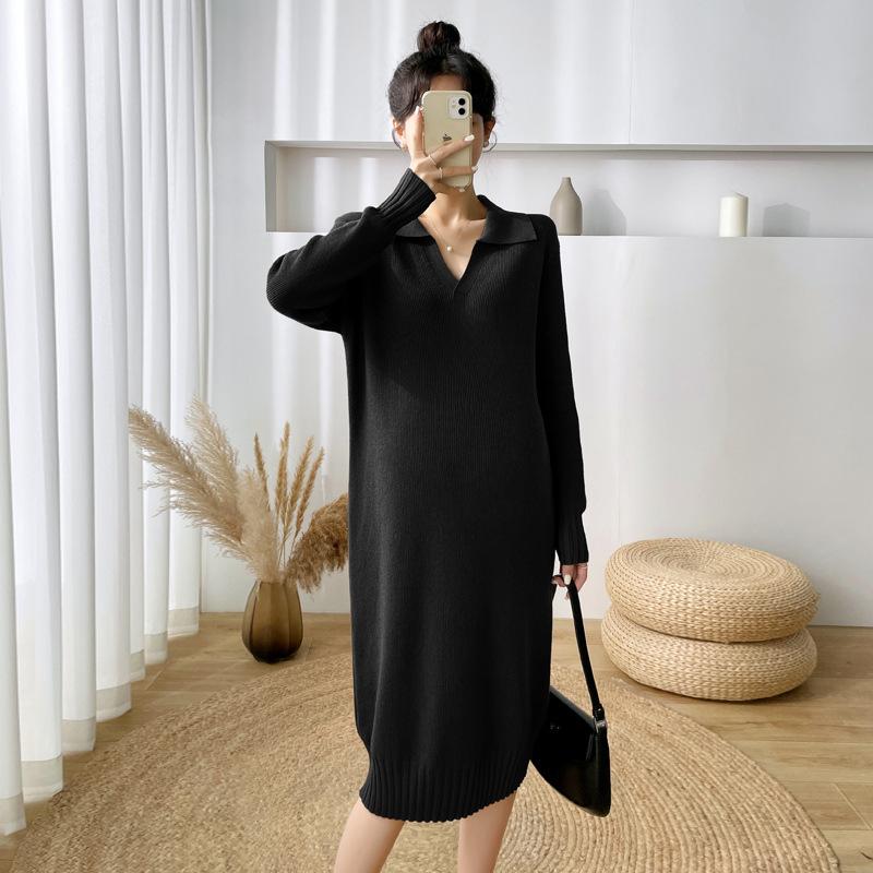 

Maternity Dresses Fashion Long Pregnancy Dress Casual Loose Clothes For Pregnant Women Solid Color, White