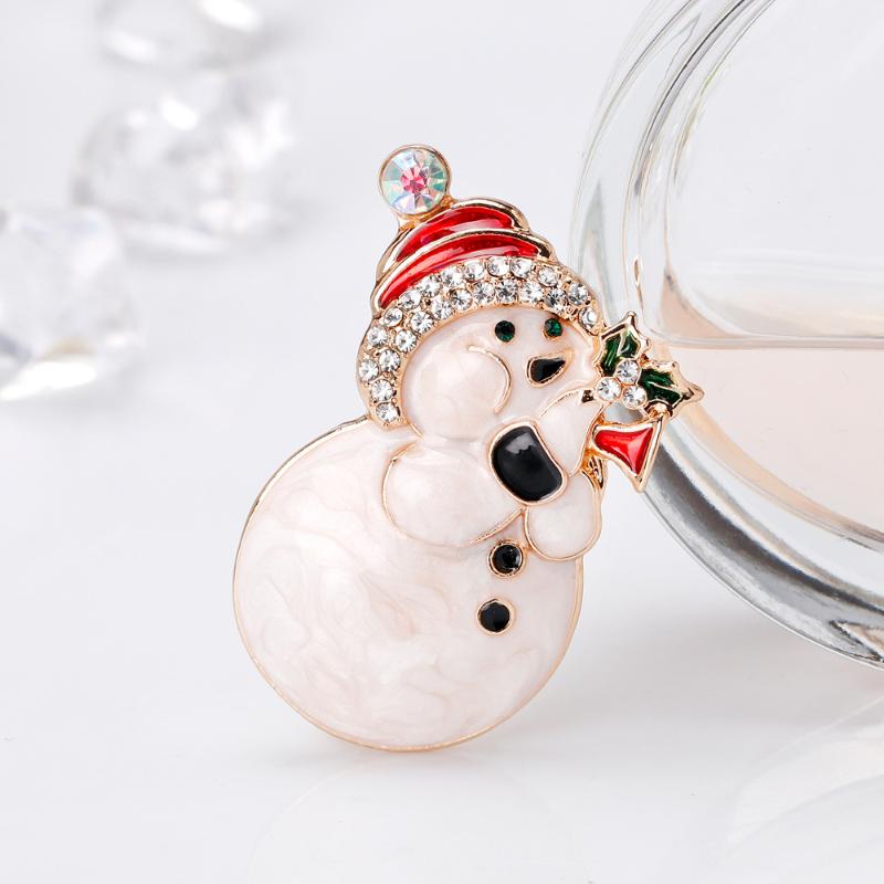 

Pins, Brooches 1pcs Creative Christmas Snowman Brooch For Woman Man Coat Accessories Gifts