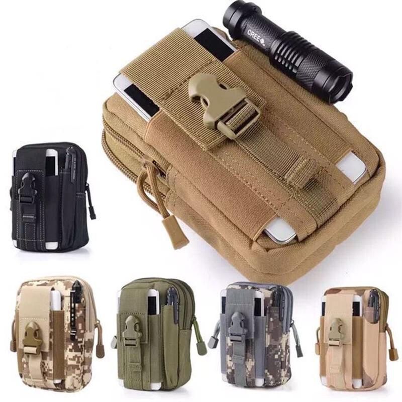 

Outdoor Bags Tactical Molle Pouch Belt Waist Pack Bag Small Pocket Military Running Travel Camping For 5.5/6 Inch Phone, Khaki