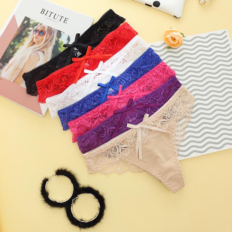 

Women's Panties 2021 Sexy Women Underwear Thong Woman G String Seamless Cotton Briefs Female Lingerie Lace, Black;pink