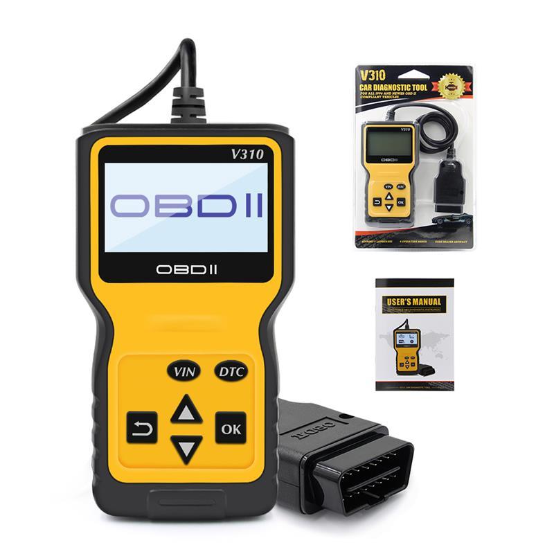 Lecteurs de code Outils d'analyse Scanner universel automobile OBD2 Défaut de moteur multilingue V310 OBD 2 / EOBD Instrument de diagnostic de vo