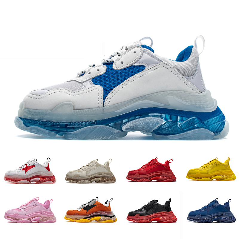 Haute qualité Bred 17FW Triple S chaussures décontractées ajoute une semelle intermédiaire à bulle claire hommes baskets classiques femmes néon v