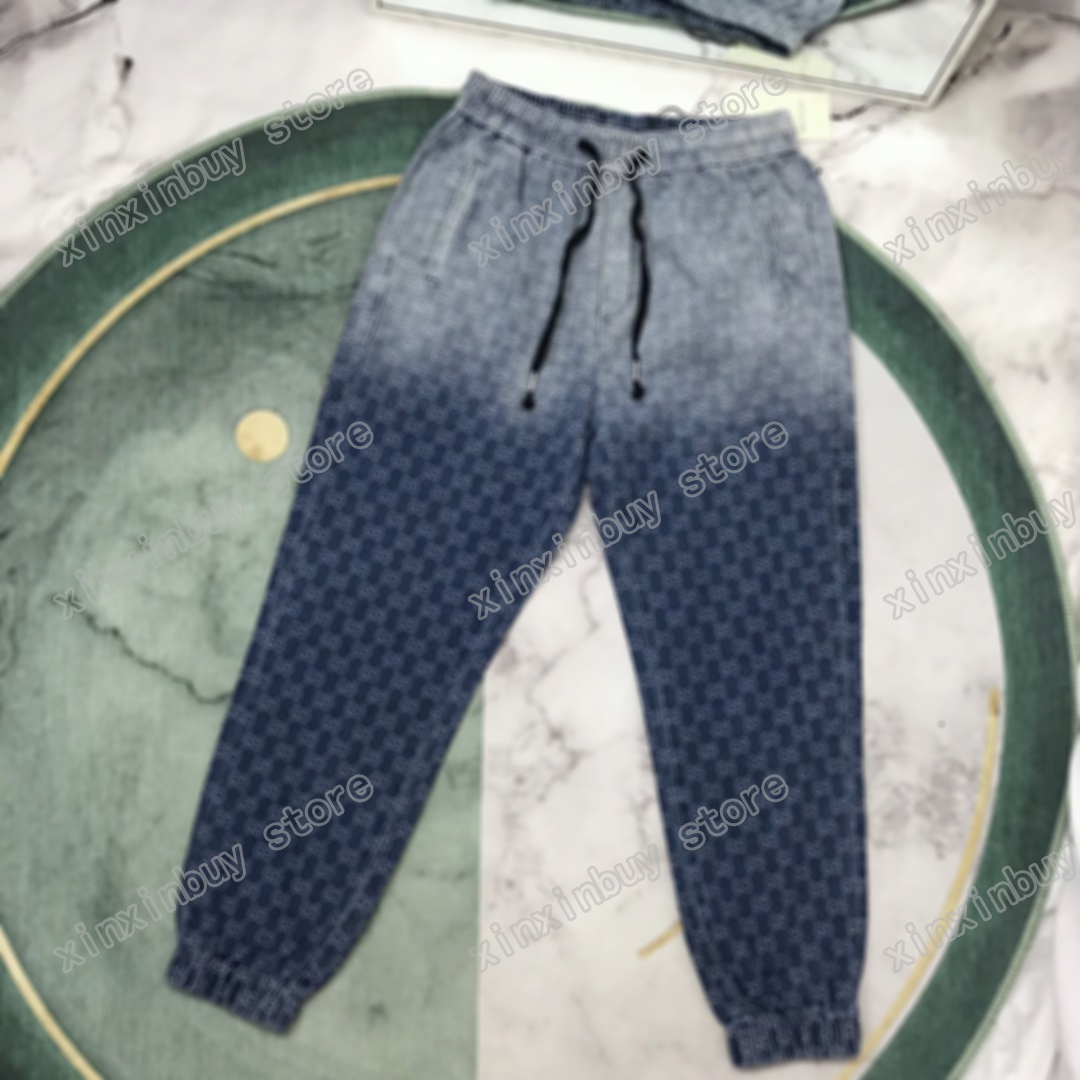 

21ss France Mens womens designer pants fashion Italy pant Gradient jacquard letter Metal Button men women casual cotton black blue xinxin, Multi