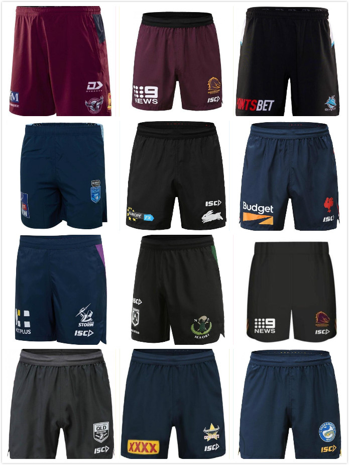

NRL Rugby League Jerseys 2021 Melbourne Storm parramatta eels short shorts Brisbane Broncos Warriors NSW 5xl penrith panthers, Black;gray