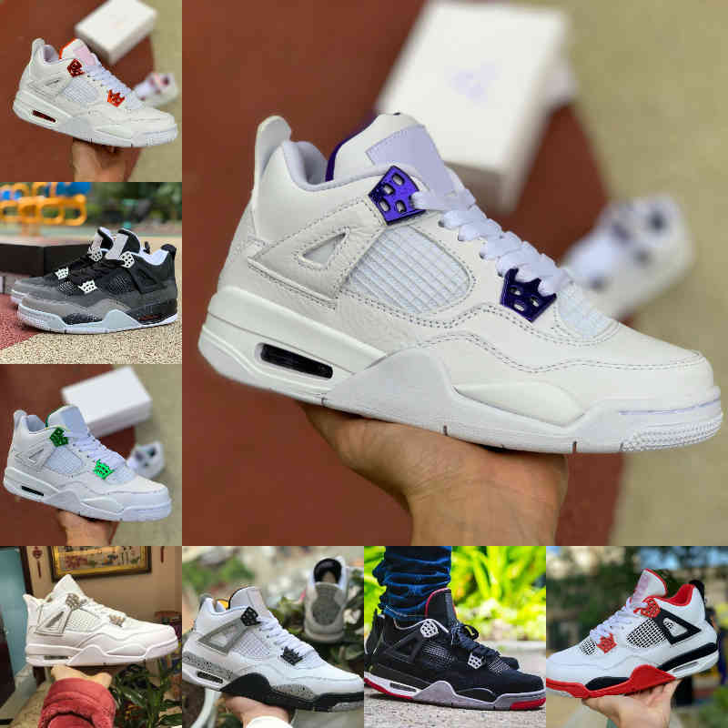 

Sales 2021 New Bred Black Cat 4 4s Basketball Shoes Men Mens White Cement Encore Wings Fire Red Singles Designer Sneakers IV Pure Money Trainers F58