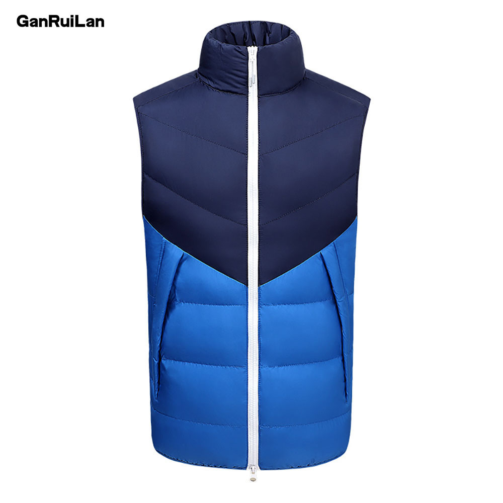 

Men Vest Coats Autumn Winter Warm Waistcoat Casual Sleeveless Plain Vest Jackets Fashion Men' Waistcoats Clothing 210518, Blue color