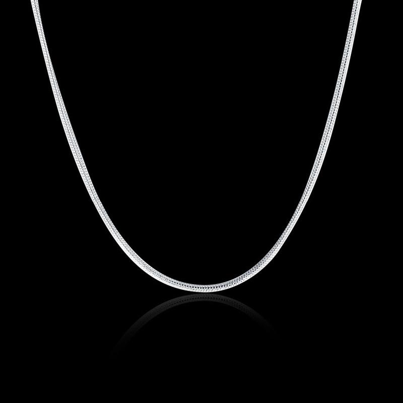 

2021 quality 50 pcs 925 Sterling Silver Smooth Snake Chains Necklace Lobster Clasps Chain Jewelry Findings Size 1 MM 16inch --- 24inch