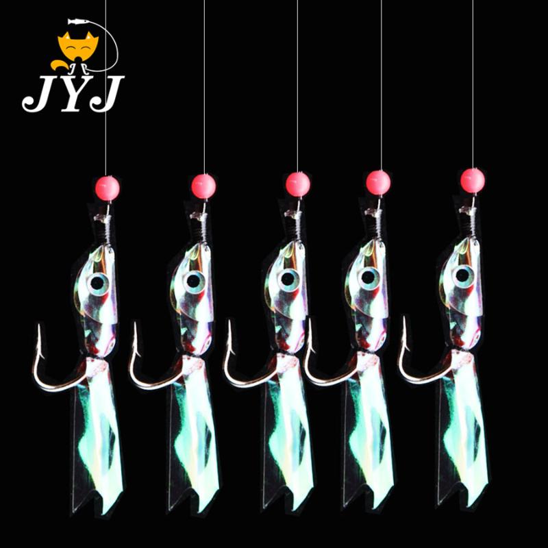 

Fishing Hooks JYJ 5pcs/pack Fishhooks For Swivel String Hook Fish Skin Fishy Smell Pesca Combination With 5 Small