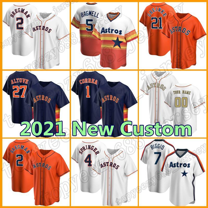 

2 Alex Bregman Jersey Astros Custom 27 Jose Altuve Houston Baseball 1 Carlos Correa 7 Craig Biggio 5 Jeff Bagwell 4 George Springer, Blue;black