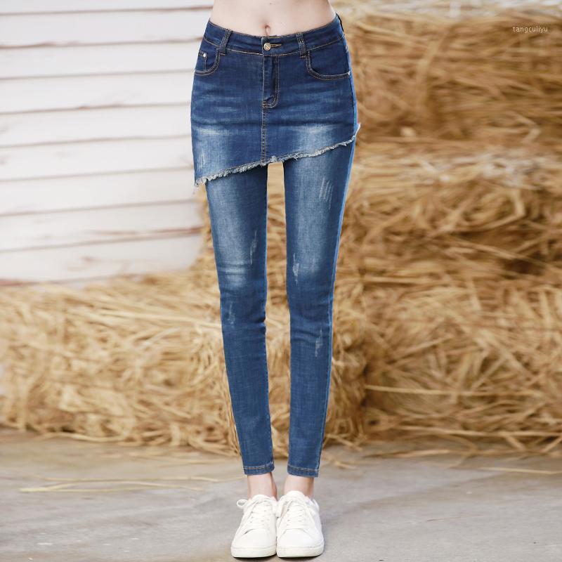 

Women's Jeans European Style Plus Size Female Trouser Lady Pencil Pants Pant Woman Blue