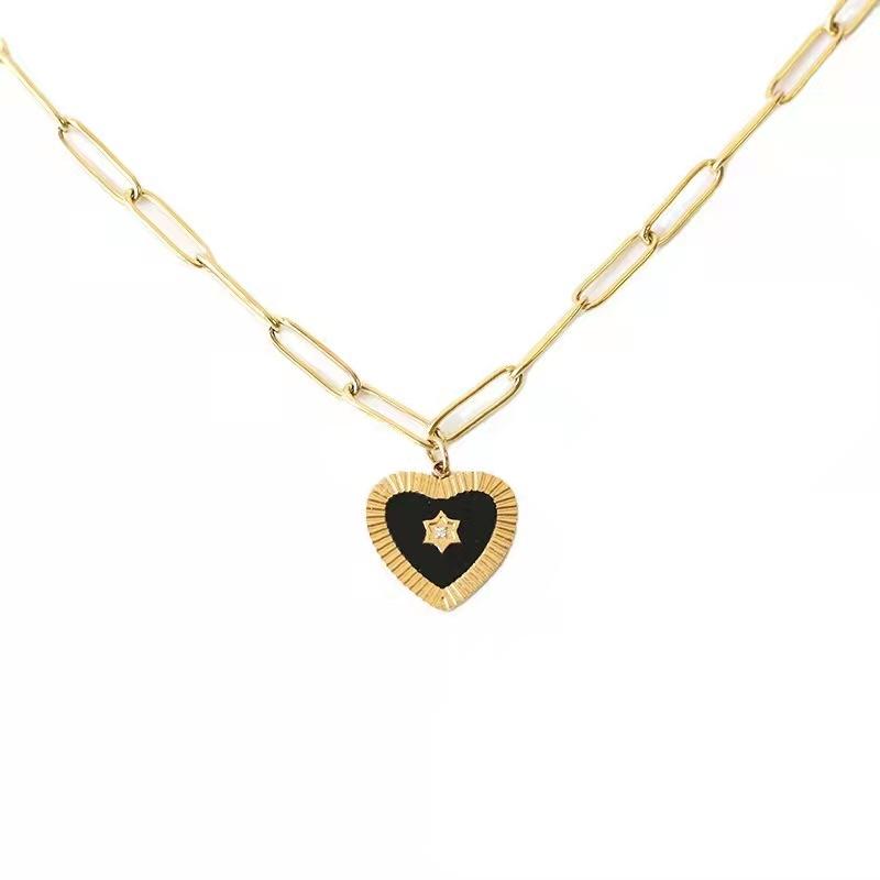 

Chokers Stainless Steel Loving Heart Necklace For Women Luxury Charms Chains Choker Fashion High Quality Jewelry Gift Wholesale