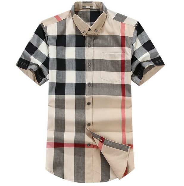 

Luxurys Desingers Men's Business Casual Shirt Sleeve Stripe slim masculine social fashion plaid -3XL#01, White;black