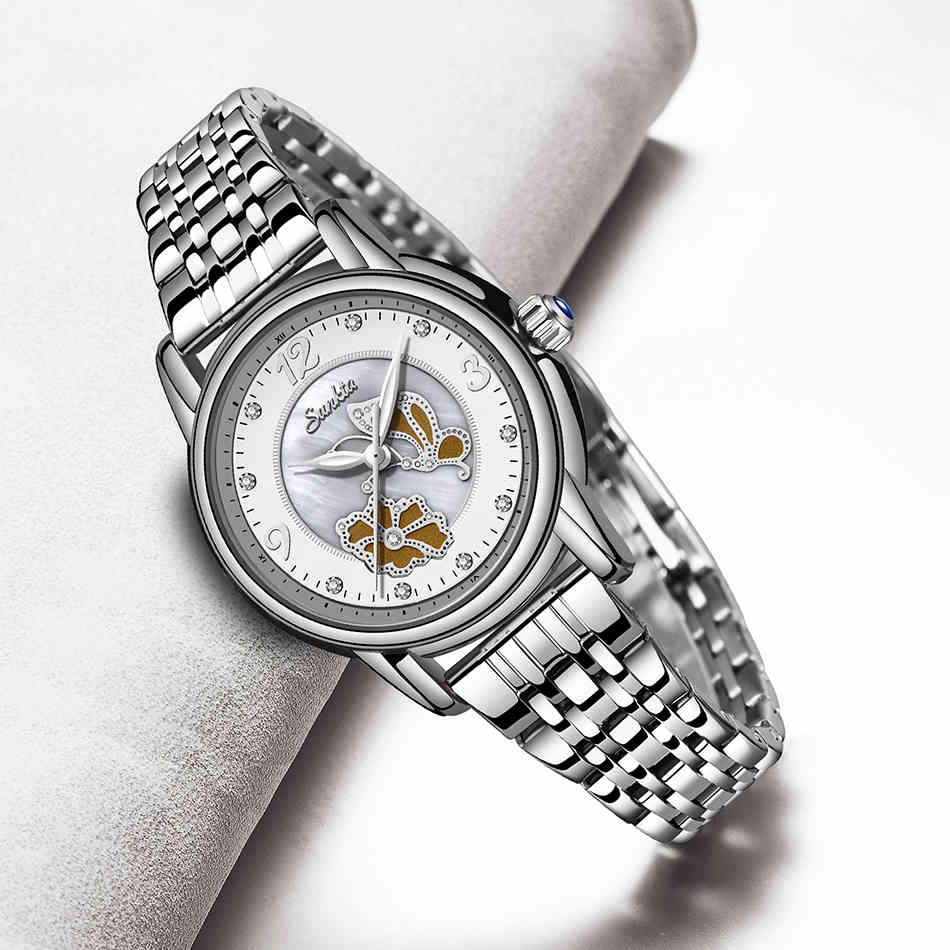 

Watches Women SUNKTA Fashion Luxury Dial Quartz Clock Waterproof Stainless Steel Band Wristwatch for Ladies 210517, All gold l