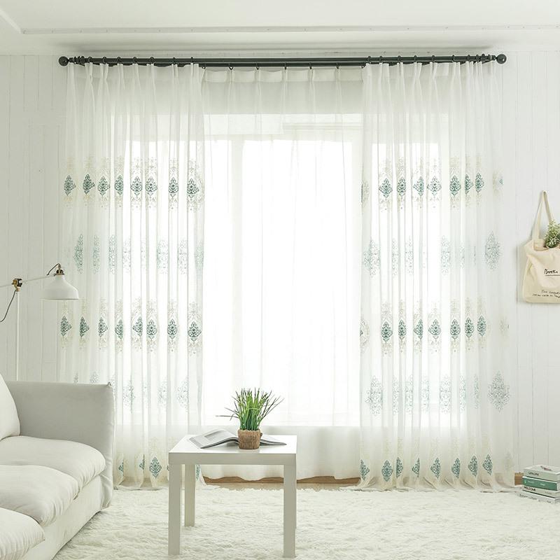 

Curtain & Drapes Window Tulle Curtains Embroidered High-end Living Room Custom European American Balcony Bedroom French