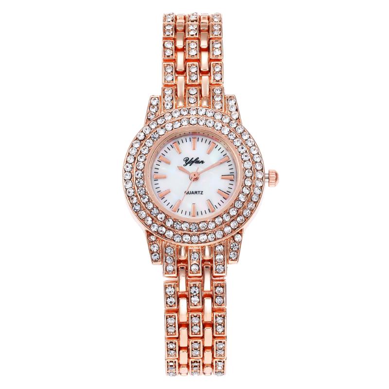 

Wristwatches Watches Women Fashion Watch 2021 Quartz Lady Stainless Steel Womens Crystal Relogio Feminino Clock, Gold